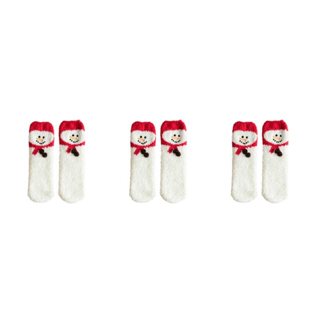 relayinert Expérience Confort avec Ces Larges Applications Chaussettes Moelleuses Chapeau Rouge Bonhomme de Neige 3ensemble