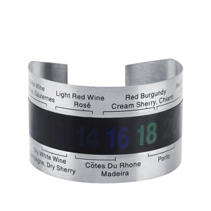 Heaveant Thermomètre à vin, thermomètre LCD à vin en Acier Inoxydable Lourd Bouteille bière vins Rouges Bracelet capteur de température