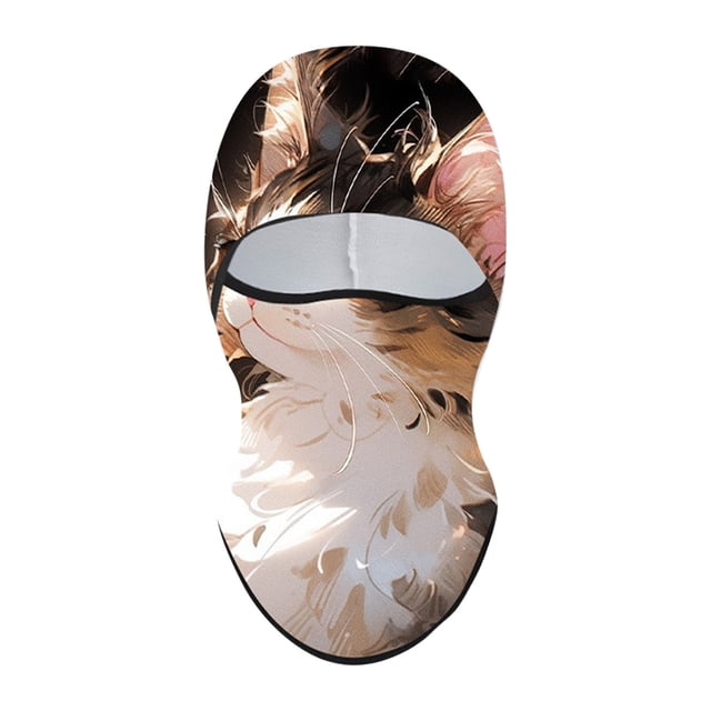 Riforla 2025 New Children's Ski Face Guard Riding Face Guard Cartoon 3D Cat Ski Face Face Guard with Ears Music Festivals Raves Ski Party Keep Warm Windproof Outdoor Activities Face mask Light Blue
