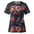 thumbnail image 1 of TopLLC Women's Plus Size Tops Short Sleeve Crewneck T Shirt Loose Fit Lace Stitching Shirts Solid Hollow Out Ruffle Tunic Tops, 1 of 5