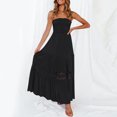 thumbnail image 3 of Ketyyh-chn99 Robes d'Invitée de Mariage pour Femmes 2024 Robe Courte Robe de Fête Robes d'Été Mode Femmes Uni Décontracté Sans Manches Vacances Robe à Boutons Noir,P, 3 of 4