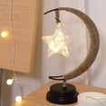 thumbnail image 3 of Feltree Lampe de Nuit USB Lune Étoile - Lampe de Table Décorative en Fer Artisanal à DEL avec Commande Tactile à Intensité Réglable et Création d'Ambiance Chaleureuse, 3 of 8