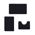thumbnail image 2 of Fridja 3pcs Bathroom Rugs Bath Mat Toilet Mats Soft Comfortable Non-Slip Bathroom Rug Set Bath Mats for Bathroom Machine Washable Bath Mat Bathroom Rug Sets, Black, 2 of 5