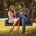 thumbnail image 4 of Patiojoy Outdoor Wicker Porch Swing Bench 2-Person Patio Rattan Swing Chair W/ Soft Cushions Black, 4 of 8