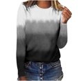 thumbnail image 1 of IROINID Liquidation T-Shirts à Manches Longues pour Femmes Détente Col Rond Haut Imprimé T-Shirt Blouse, Gris Foncé, 1 of 3