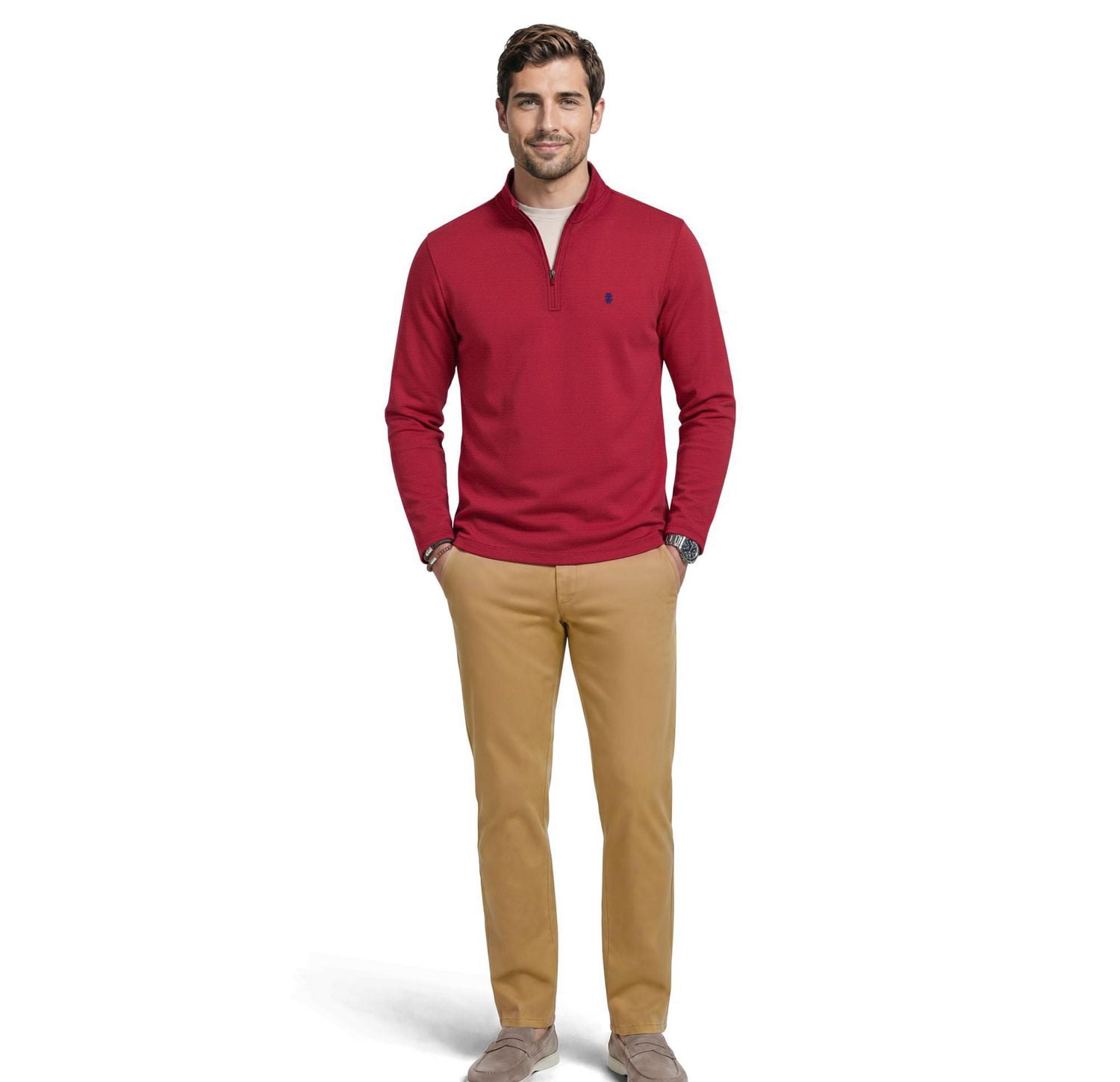Chandail à col quart de zip Performance Confort pour homme IZOD