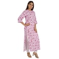 thumbnail image 2 of Moomaya Kurti Ethnique Indienne Imprimée pour Femmes, Col Mandarin, Longue Kurta Droite avec Poches, 2 of 8