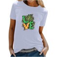 thumbnail image 2 of T-shirt de la Saint-Patrick pour Femmes Mode Col Rond Imprimé Manches Courtes T-shirt Décontracté Ample Hauts T-Shirts de la Saint-Patrick pour Femmes, 2 of 6
