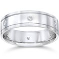 thumbnail image 1 of Mens 14K White Gold Polished Diamond Wedding Band Ring, 1 of 3