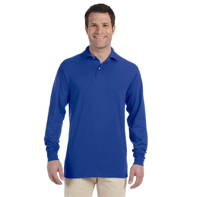 Jerzees Adult 5.6 oz. SpotShield Long-Sleeve Jersey Polo - 437ML