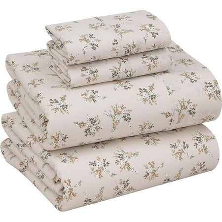 Ruvanti 100% Cotton Sheets - Crispy Cooling Percale Sheets For Twin Xl Size Bed, Breathable & Durable Twin Xl Sheet Set, 16 Inches Deep Pocket Sheets, Twin Spring, 3 Pieces