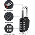 thumbnail image 2 of 2 - Pack Resettable 4 - Digit Combination Padlock - Waterproof Heavy - Duty Security, Ideal for School Gym Locker, Fence Gate, Toolbox, Employee Hasp & Outdoor Use, Multi - Purpose Code Lock Set, 2 of 7