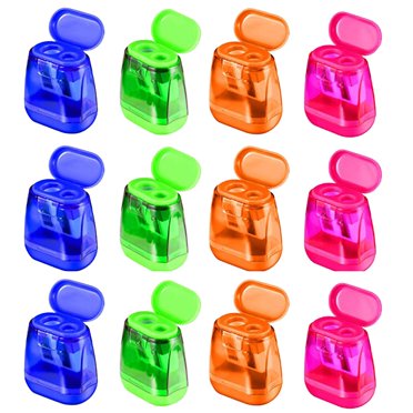 Taille-crayons Manuels 12 Pcs Taille-Crayon à Deux Trous avec Couvercle pour Enfants à Main Beaux Stylos pour Hommes