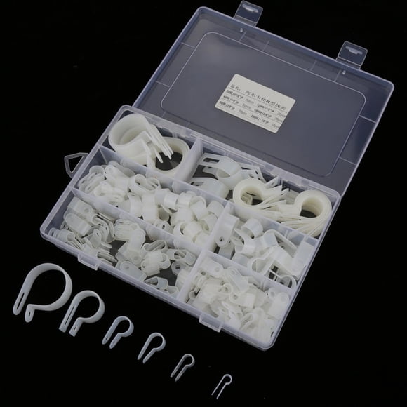 Clips De Serrage Nylon Plastic P Clips Nylon Plastic 200Pcs Nylon Plastic P Fasteners Clips Clamps Assorted Box For Cable Conduit Kit Black