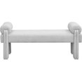 thumbnail image 3 of Meridian Furniture Banc en Tissu Gris Stefano, 3 of 8
