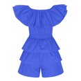 thumbnail image 4 of Birdeem Womens Summer Fashionable Solid Color Multi-Layer Patchwork Pleated Jumpsuit Shorts, 4 of 6