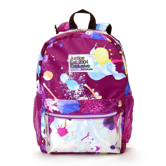 JUSTICE™ SAC À DOS BRILLANT AVEC ÉCLABOUSSURES DE PEINTURE FILLE