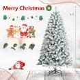 thumbnail image 2 of Costway 6 FT Flocked Cedar Christmas Tree Unlit Hinged White, 2 of 10