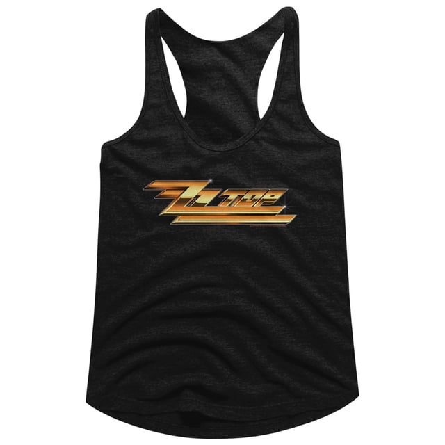 ZZ Top Rock Band Music Group Gold Logo Adult Womens Tank Top Tee
