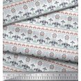 thumbnail image 3 of Soimoi Silk Fabric Leaves & Floral Block Print Sewing Fabric Yard 42 Inch Wide, 3 of 3
