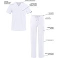 thumbnail image 3 of Adar Addition Go-Everyday Scrub Set for Men - Stylish Scrub Top & Cargo Scrub Pants - A9800 - White - 3X, 3 of 7