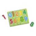 thumbnail image 1 of Melissa & Doug Wooden Lift & See 1-2-3 Numbers Peg Puzzle – 10 pcs, 1 of 4