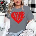 thumbnail image 4 of Meichang T-Shirt de la Saint-Valentin pour Femmes Mignons Cœurs Graphiques Hauts Mignons T-Shirts de Vacances Manches Courtes Col Rond Mode 2025, 4 of 4