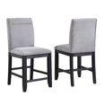 thumbnail image 1 of Yves Rubbed Charcoal and Light Gray Fabric Counter Chair, 1 of 7
