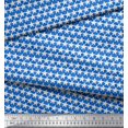 thumbnail image 3 of Soimoi Blue Rayon Crepe Fabric Texture & White Star Decor Fabric Printed Yard 46 Inch Wide, 3 of 3