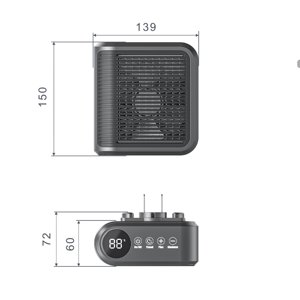 Vggrvlo Space Chaudière 1500W Chauffages électriques portatifs pour usage intérieur Chauffages à l'intérieur en toute sécurité au calme 9.5ft/s Chauffages électroniques portables pour bureau Bureau à usage intérieur
