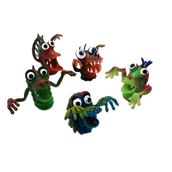 5 Pcs Marionnettes à Doigt pour Enfants Simulation Animal en Silicone Jouet Drôle pour Raconter des Histoires