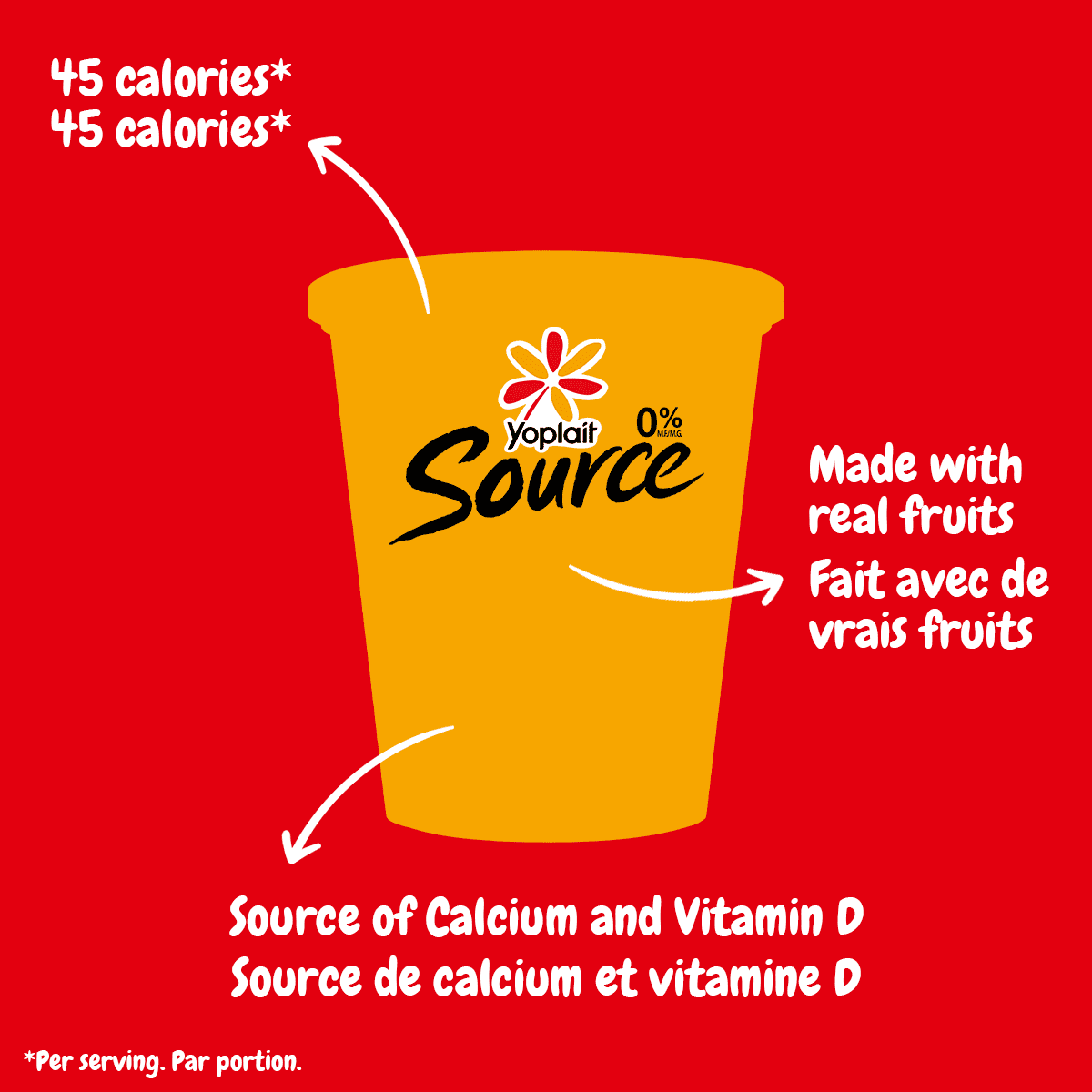 Yogourt traditionnel onctueux Yoplait Source 0 %, vanille, sans sucre ajouté, 630g