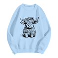 thumbnail image 4 of WEAIXIMIUNG Chandail pour Femmes Chic Chandail d'Automne et d'Hiver pour Femmes 2025 Col Rond Mode Chemise à Imprimé Vache Manches Longues Mode Décontractée Mode Haut de Sortie, 4 of 4