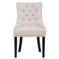 thumbnail image 3 of Costaelm Bellmount Wingback Tufted Dining Chairs, Modern, Dining Room, Linen, Beige (Set of 2), 3 of 8