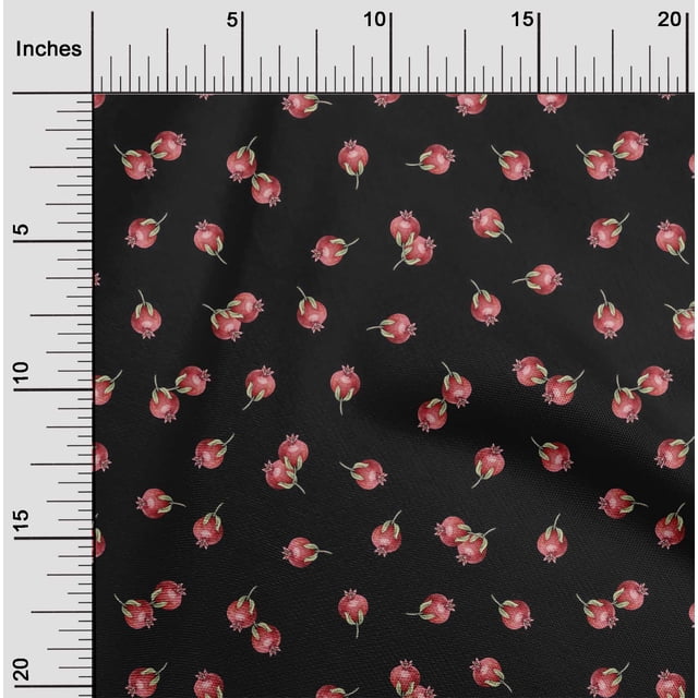 oneOone Polyester Lycra Fabric Pomegranate Fruit Print Sewing Fabric BTY 56 Inch Wide