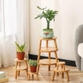 thumbnail image 4 of braveheart Flowerpot Stand Mini Wooden Stool Indoor Outdoor Plant Display Stand Rustic Home Decor Triangular Structure Is Stable Wood Color 14x9.5cm, 4 of 6