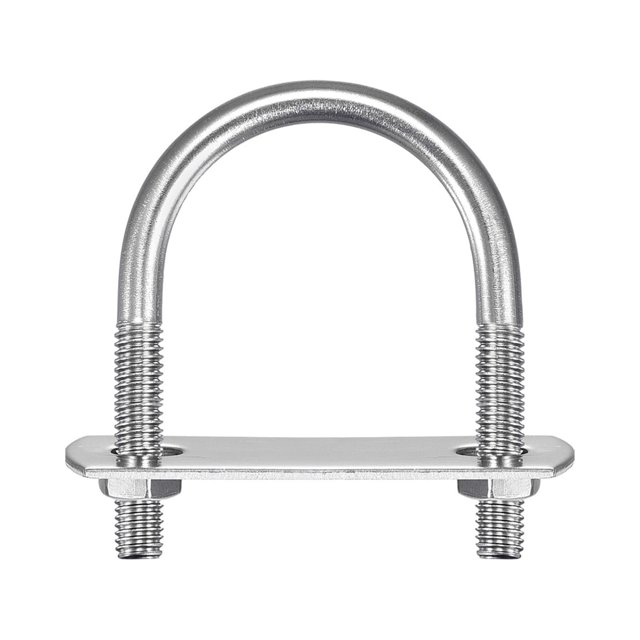 Unique Bargains Rond U-Bolts 3 Ensembles 35mm Largeur Intérieure 53mm Longueur M6 avec des Écrous et des Plaques