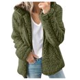 thumbnail image 1 of 2025 Femmes Dames Chaud Veste Courte Manteau Veste Hiver Col Rond Polaire Chemise Veste Femmes Uni Long, 1 of 6