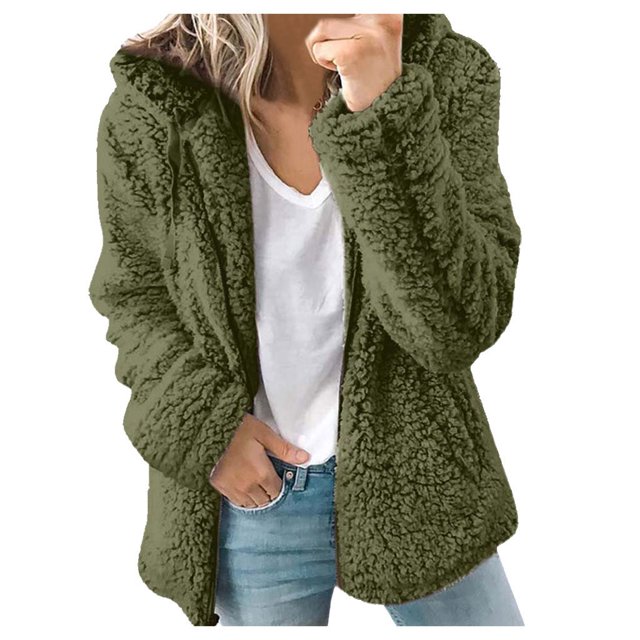 2025 Femmes Dames Chaud Veste Courte Manteau Veste Hiver Col Rond Polaire Chemise Veste Femmes Uni Long