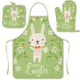 thumbnail image 2 of TIMIFIS Polyester Apron, Easter Cooking Apron Insulated Mitts Insulated Pads Three Piece Set Suspender Apron Kitchen Cooking Apron Bbq Apron Holiday Decorative Sleeveless Apron Home Decor, 2 of 6