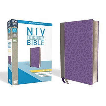 NIV Giant Print Thinline Bible (Gray/Purple, Leathersoft)
