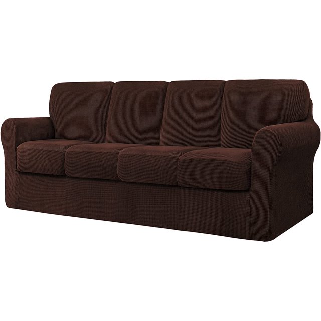 CHUN YI Stretch Checks Spandex Sofa Cover Separate Backrests Cushions Cover Slipcover