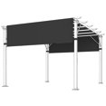 thumbnail image 1 of Outsunny 2 Pcs 16 x 4ft Pergola Shade, UV Protection Pergola Canopy, Black, 1 of 10