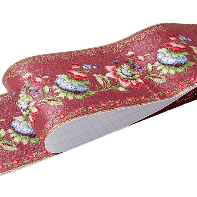 relayinert Wood Marbling SelfAdhesive Skirting Line Exquisite And Easy Maintenance And Environmentally Friendly PVC Durable red lantern flower 1Set