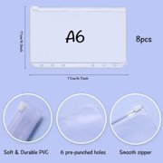 Xingzhi PU Leather Notebook Binder Clear Binder Budget  Pockets Envelope Blue