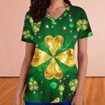 thumbnail image 4 of Mceream Nurse St Patricks Day Shirt for Womens Breathable Plus Size Nurse Working Uniform Shamrocks Print Scrub Tops V Neck Short Sleeve Fun Nursing Uniforms Green L, 4 of 6