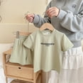 thumbnail image 3 of Chemises pour Filles Enfants Imprimé Ample Garçon Fille Poches Shorts Manches Courtes Col Rond Blouses Ensembles T-shirt, 3 of 3
