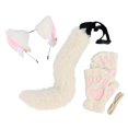 thumbnail image 1 of yingyy Ensemble Oreilles et Queue de Chat Mignon pour Performance sur Scène Bal Fêtes à Thème Animaux Noir Blanc, 1 of 2