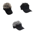thumbnail image 4 of Unisexe Perruque Chapeau Hommes Perruque Femmes Courte Coiffe Réglable Perruque Chapeau de Baseball Cadeau de Chapeau de Soleil Extérieur, Gris, 4 of 8