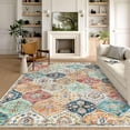 thumbnail image 1 of Hasoo Washable Living Room Area Rug 8x10 ft Large Modern Floral Soft Stain Resistant Indoor Orange Carpet, 1 of 5